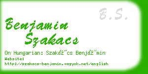 benjamin szakacs business card